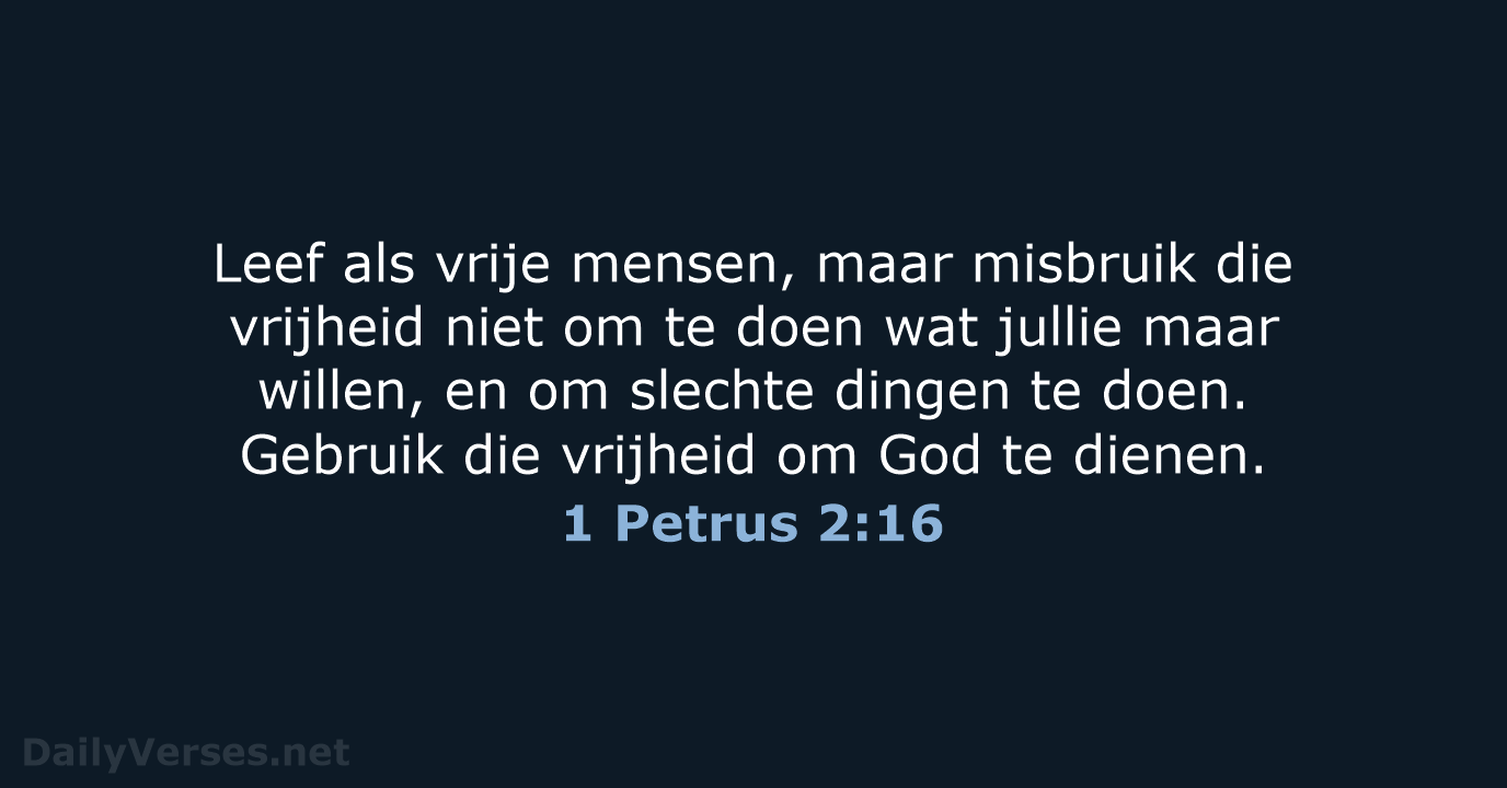 1 Petrus 2:16 - BB