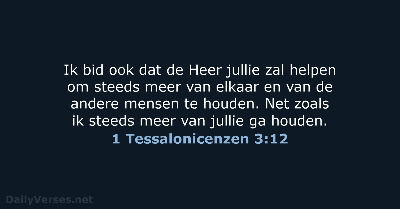 1 Tessalonicenzen 3:12 - BB
