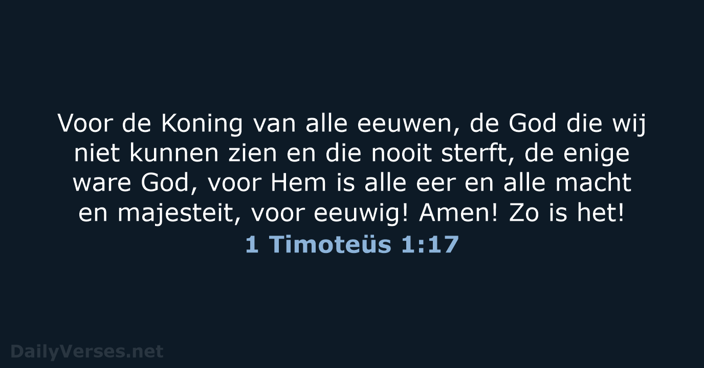 1 Timoteüs 1:17 - BB