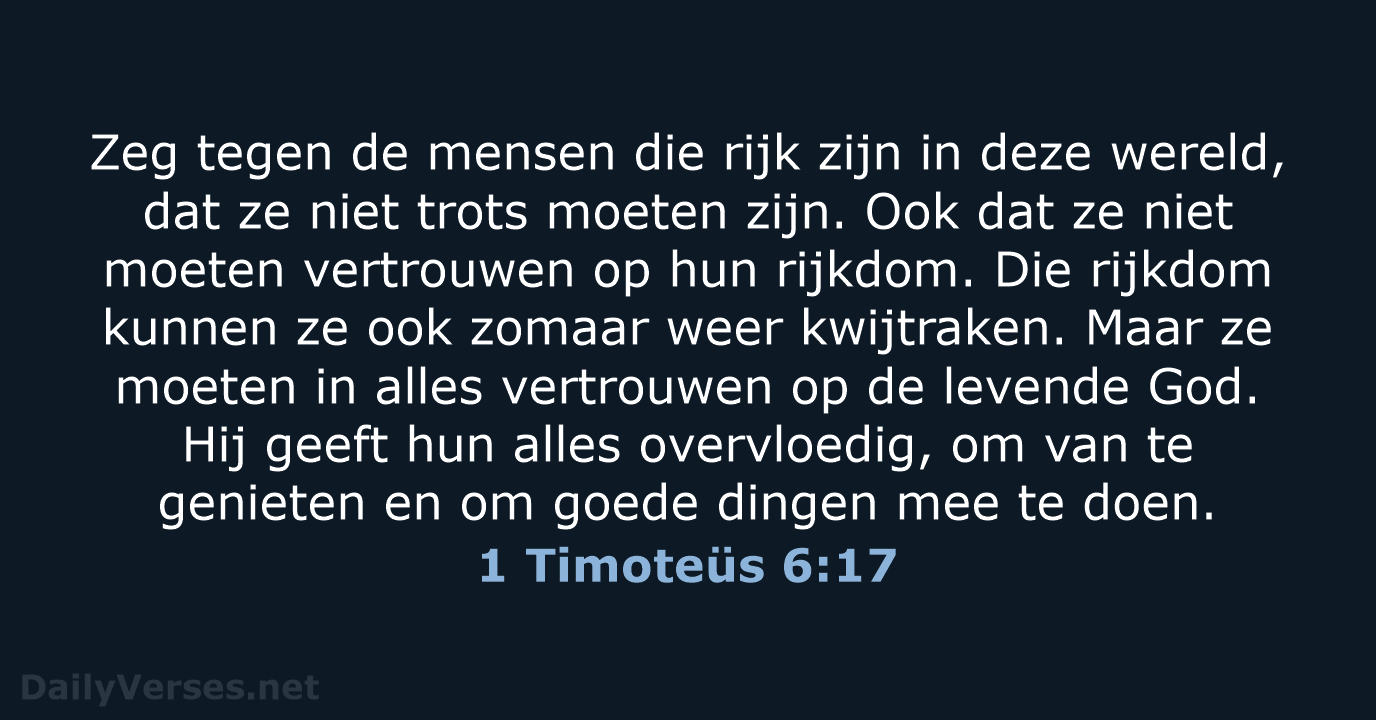 1 Timoteüs 6:17 - BB