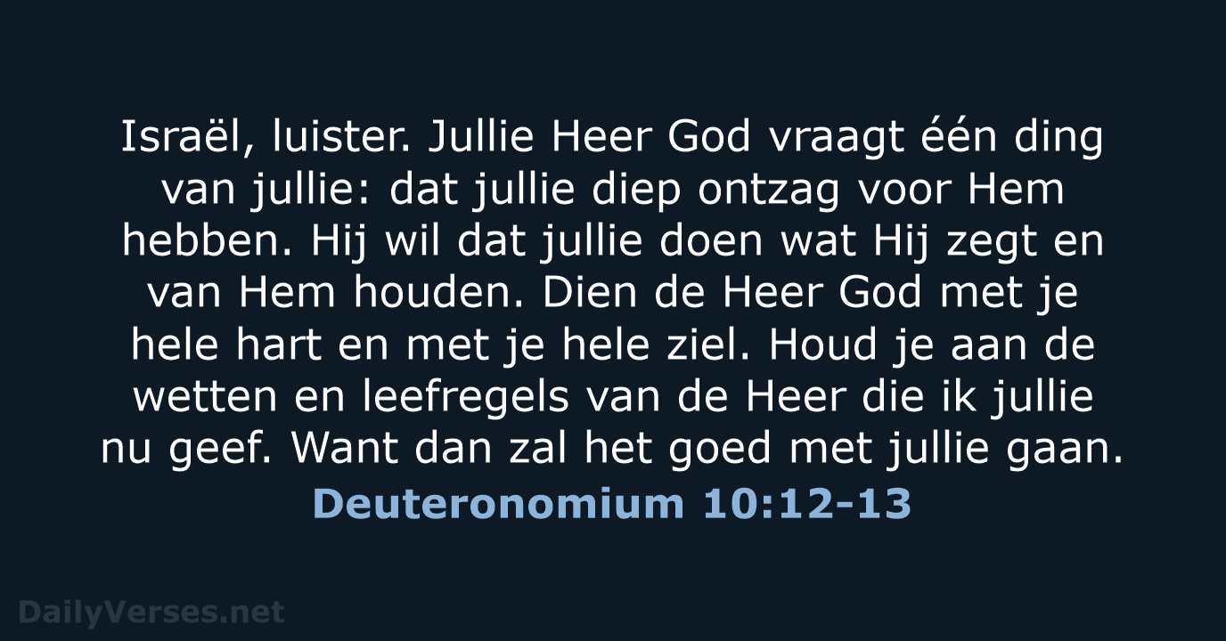 Deuteronomium 10:12-13 - BB