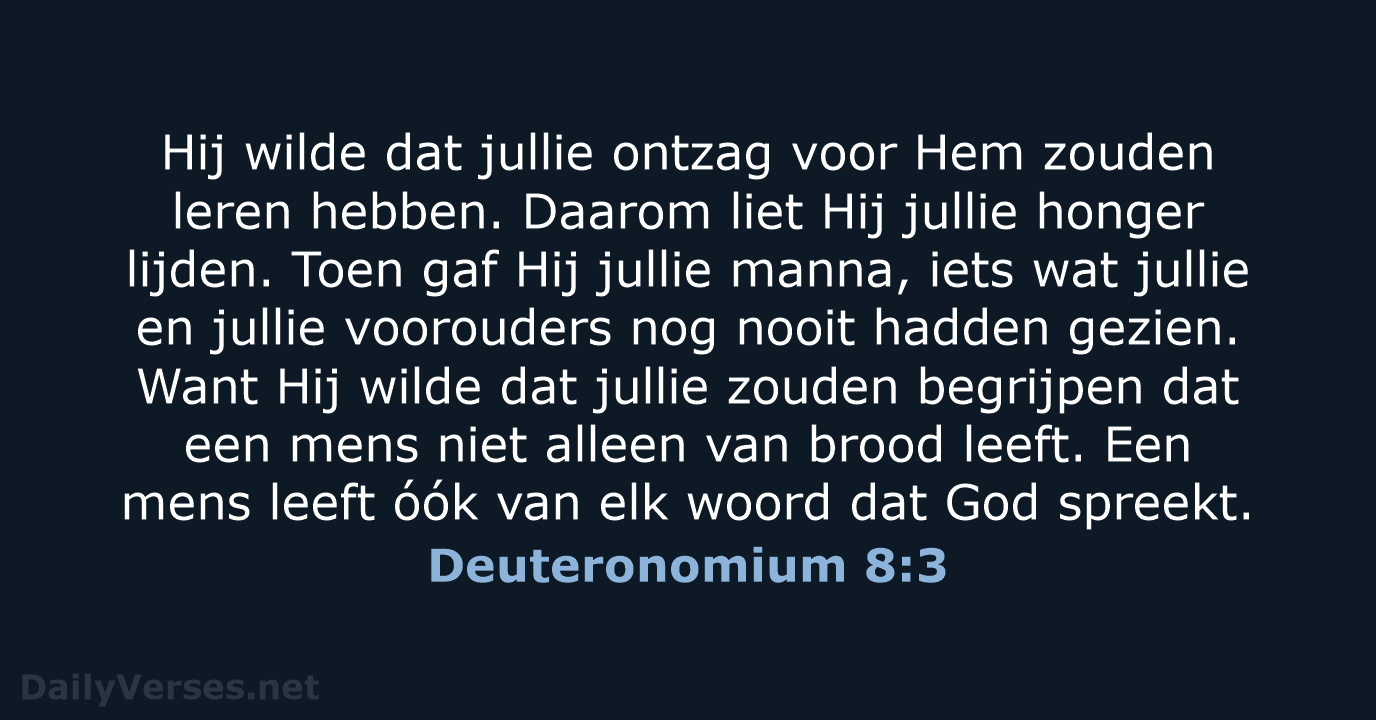 Deuteronomium 8:3 - BB