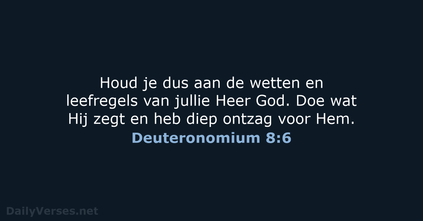 Deuteronomium 8:6 - BB