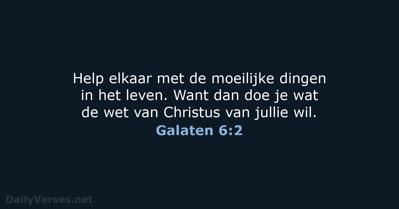 Galaten 6:2 - BB