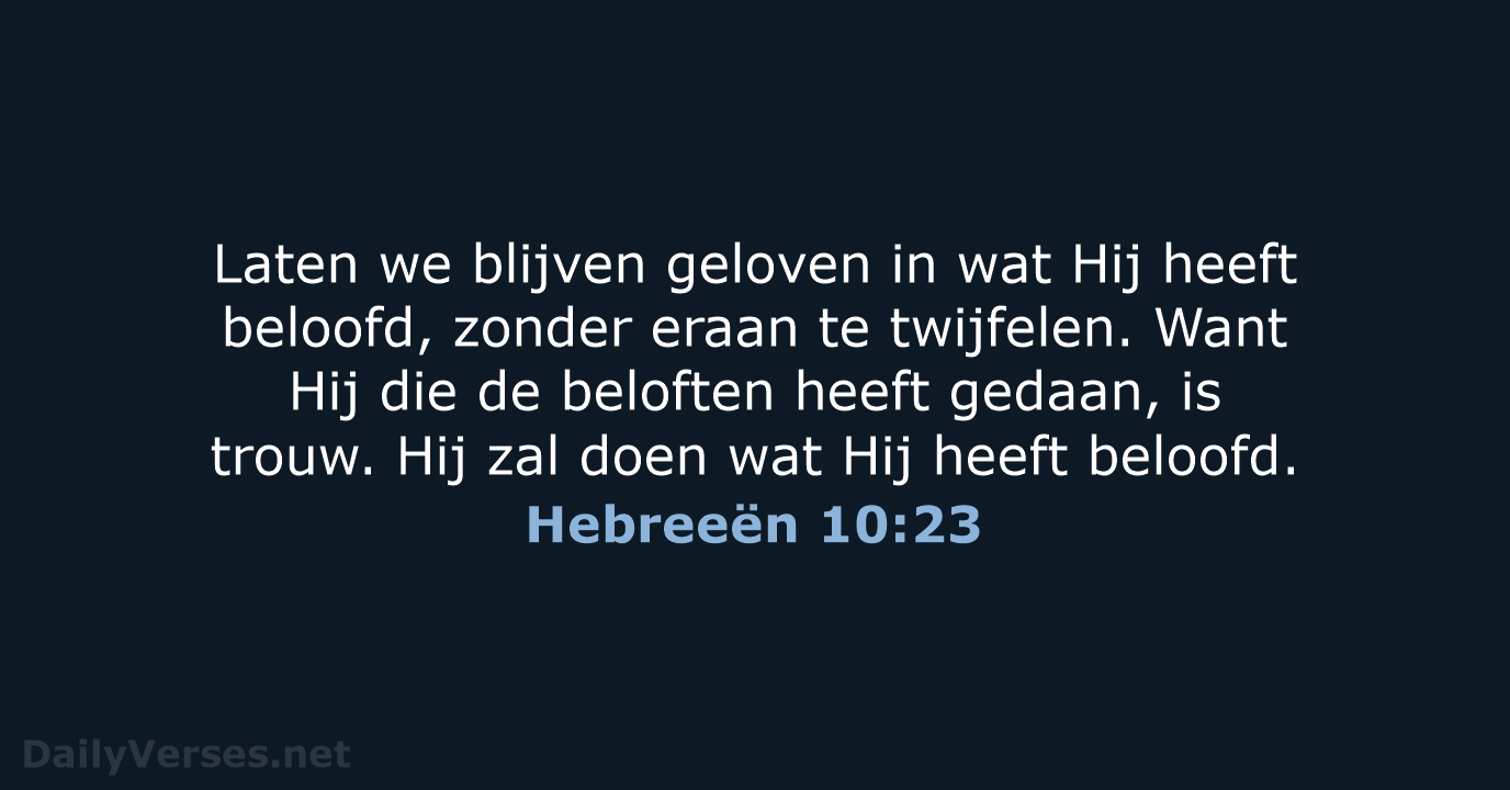 Hebreeën 10:23 - BB