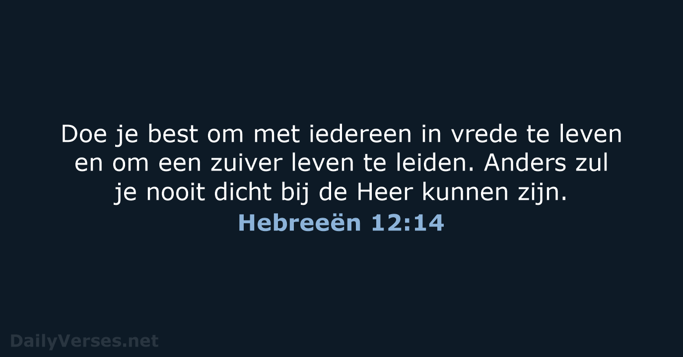 Hebreeën 12:14 - BB