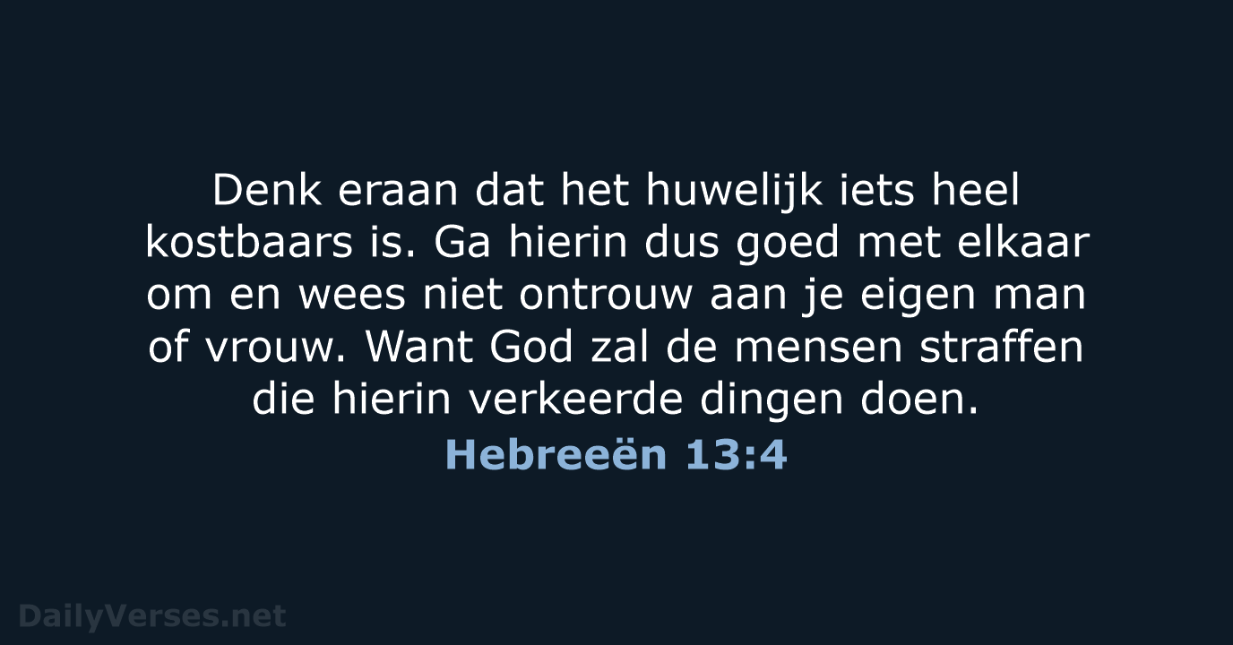 Hebreeën 13:4 - BB