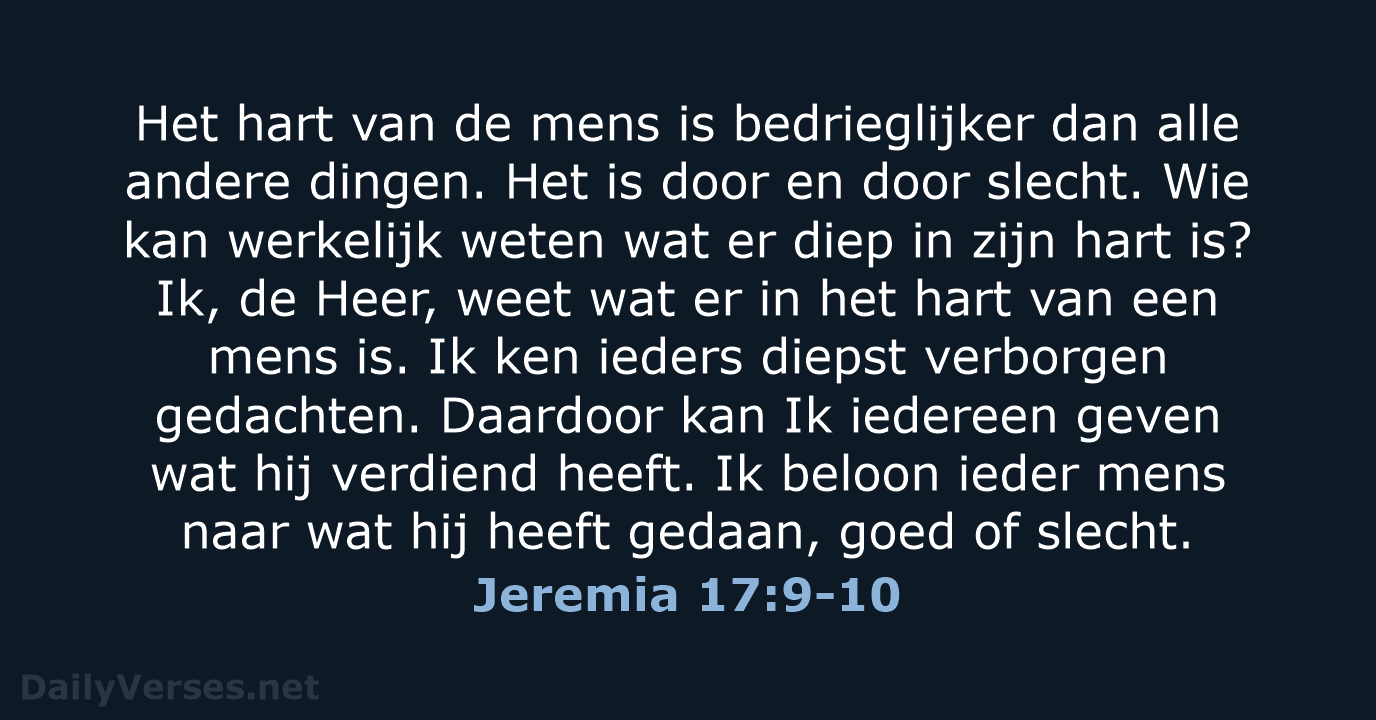Jeremia 17:9-10 - BB