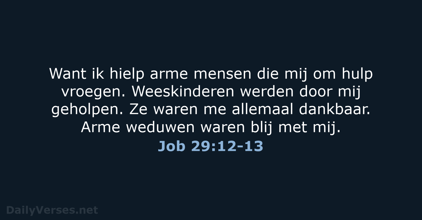 Job 29:12-13 - BB