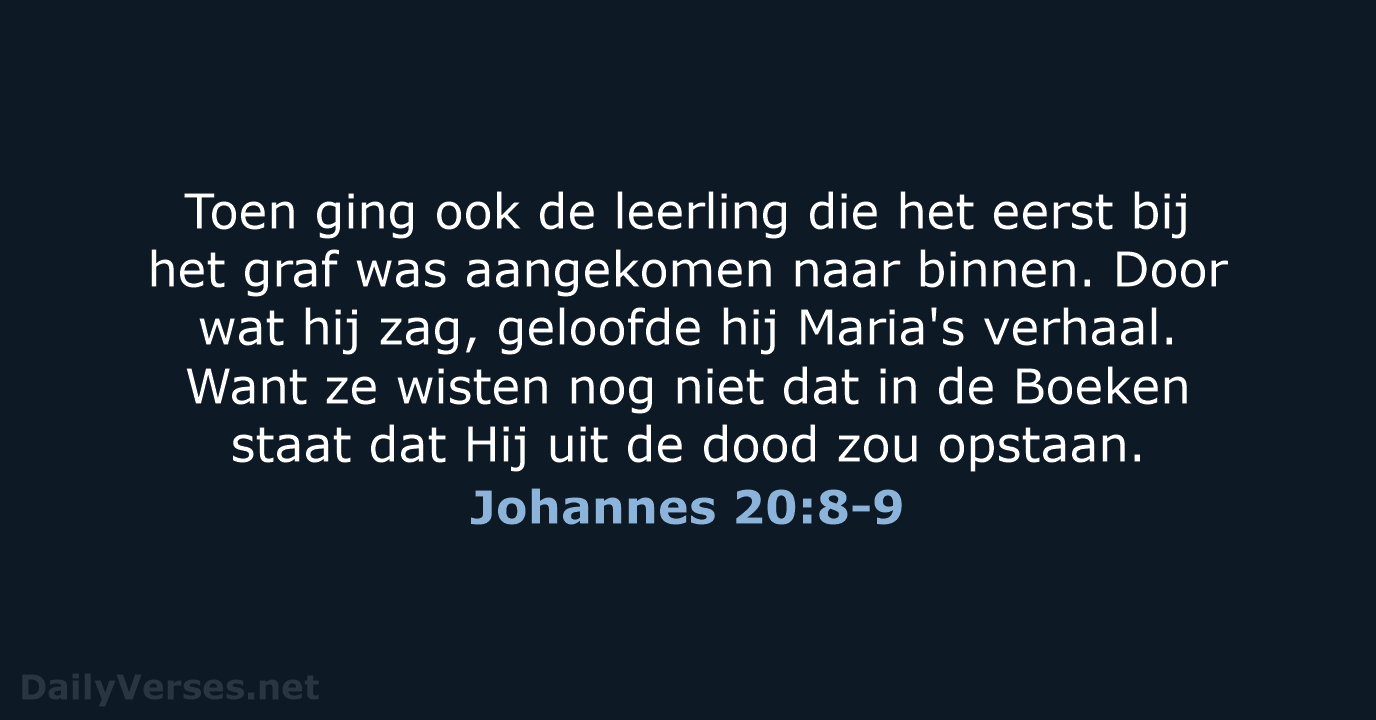 Johannes 20:8-9 - BB