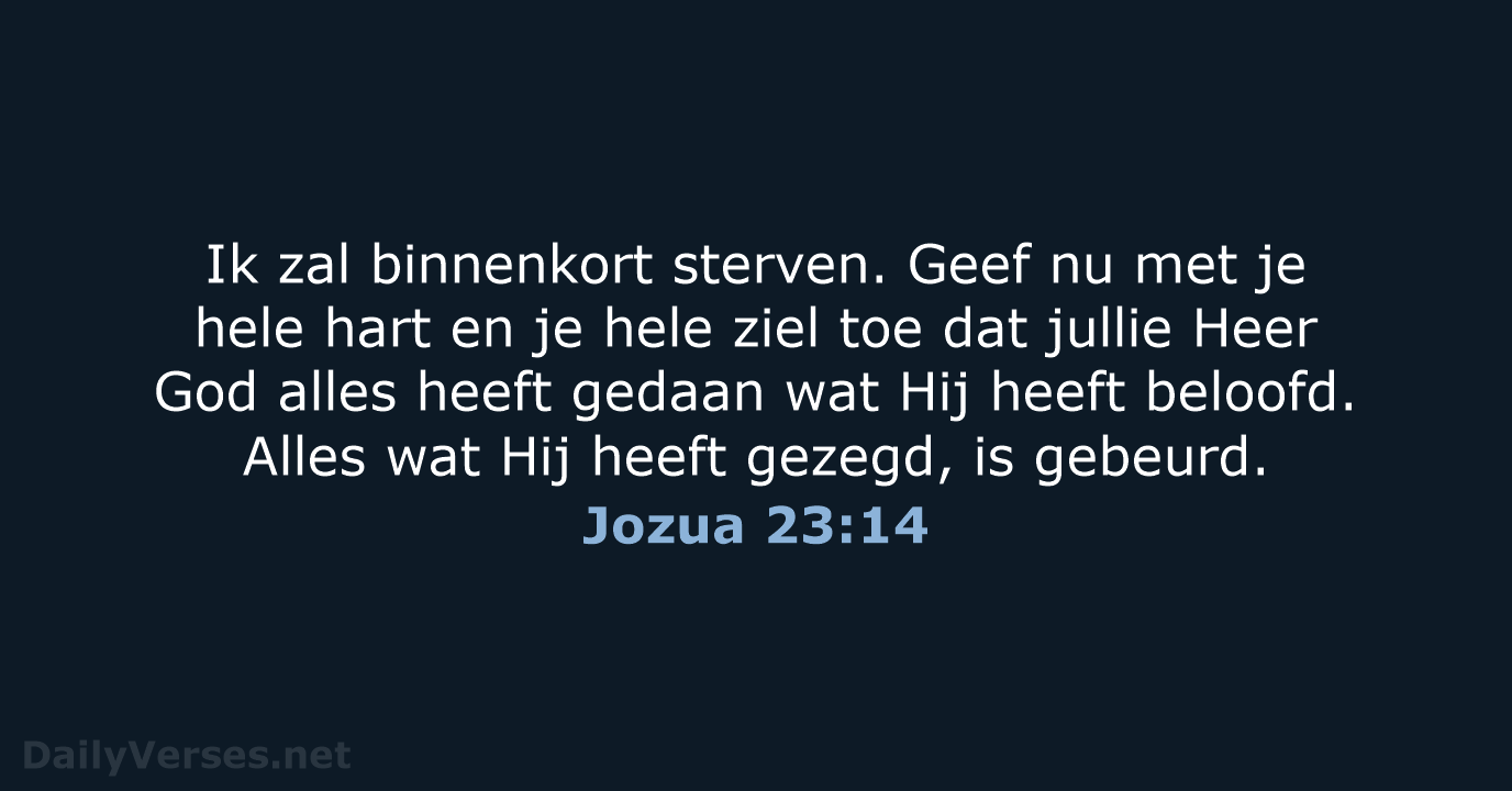 Jozua 23:14 - BB