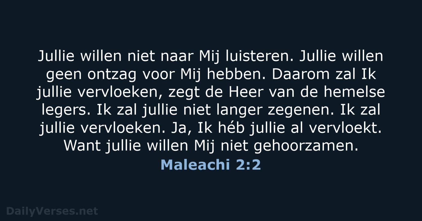 Maleachi 2:2 - BB