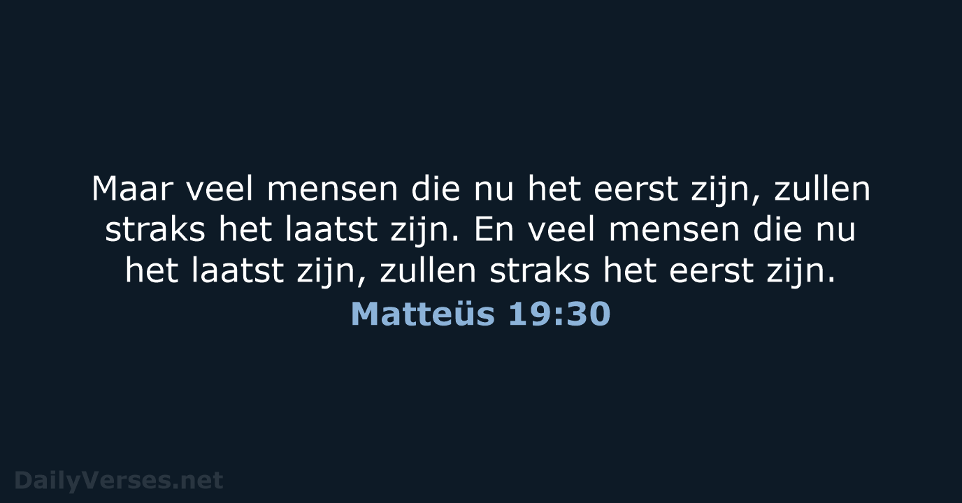 Matteüs 19:30 - BB
