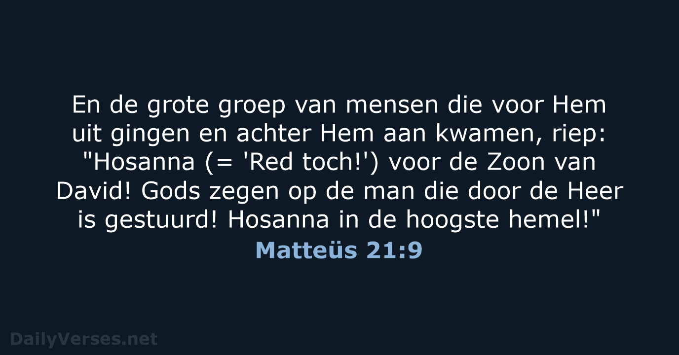 Matteüs 21:9 - BB