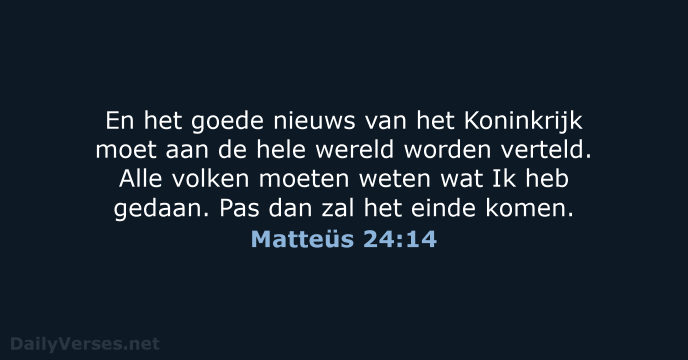 Matteüs 24:14 - BB