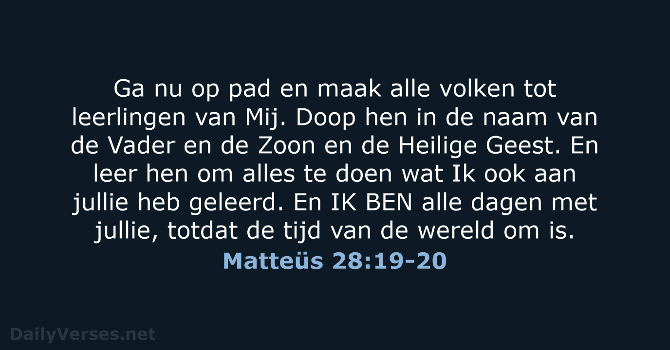 Matteüs 28:19-20 - BB