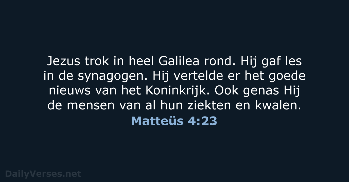 Matteüs 4:23 - BB