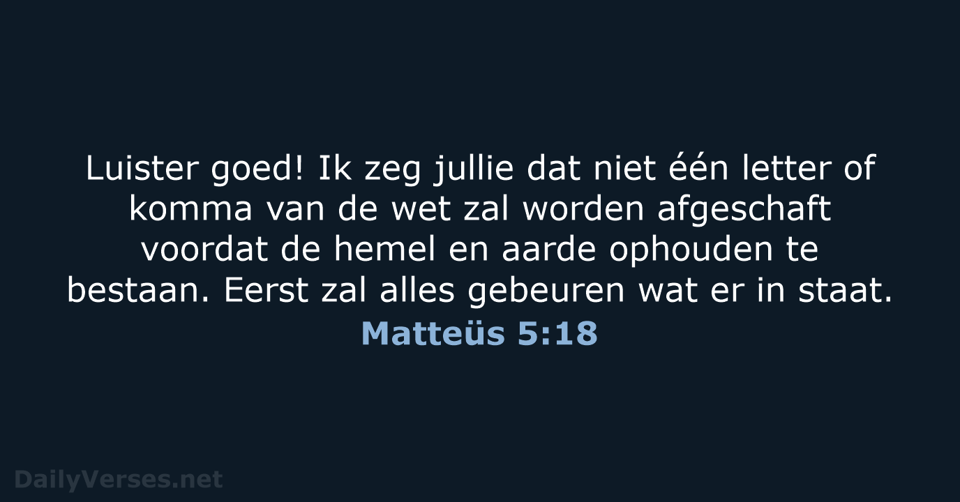 Matteüs 5:18 - BB