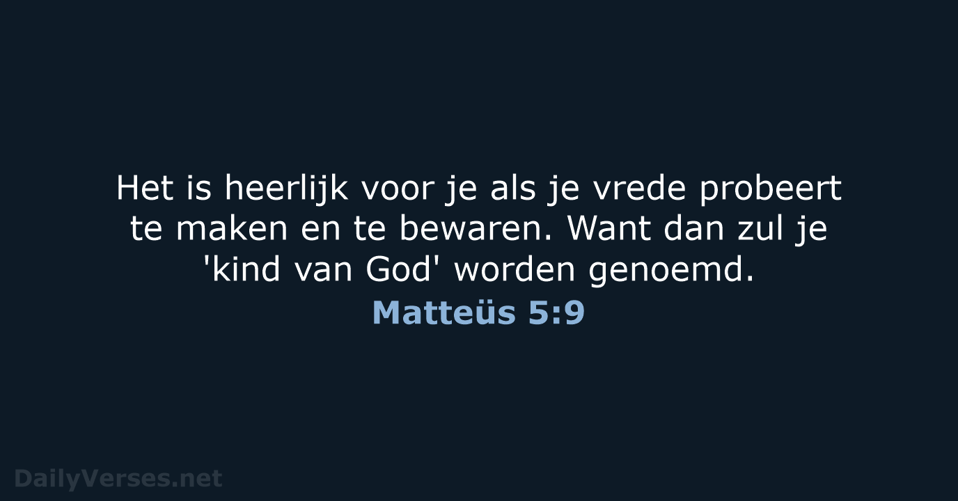 Matteüs 5:9 - BB