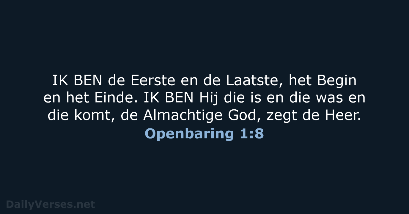 Openbaring 1:8 - BB