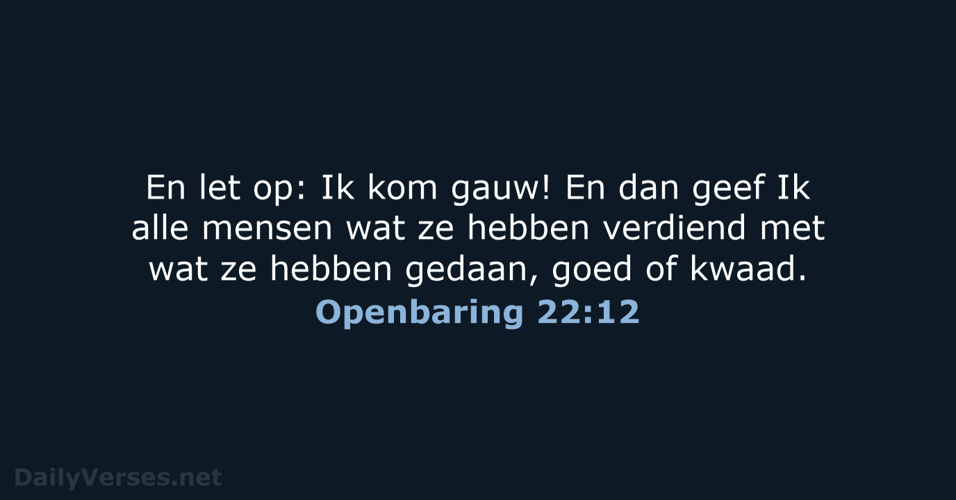 Openbaring 22:12 - BB