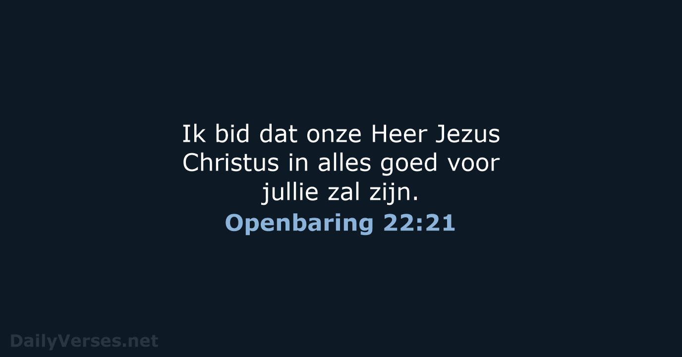 Openbaring 22:21 - BB