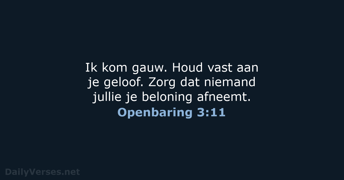 Openbaring 3:11 - BB