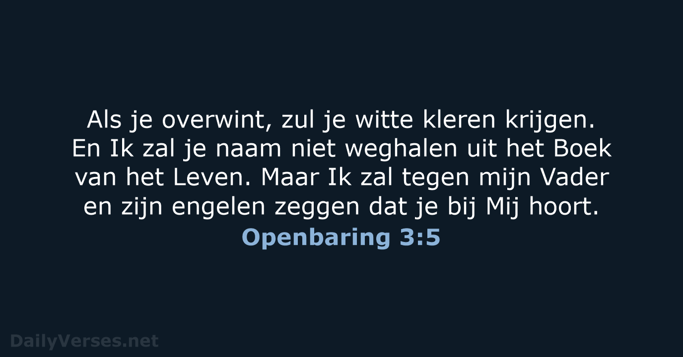 Openbaring 3:5 - BB