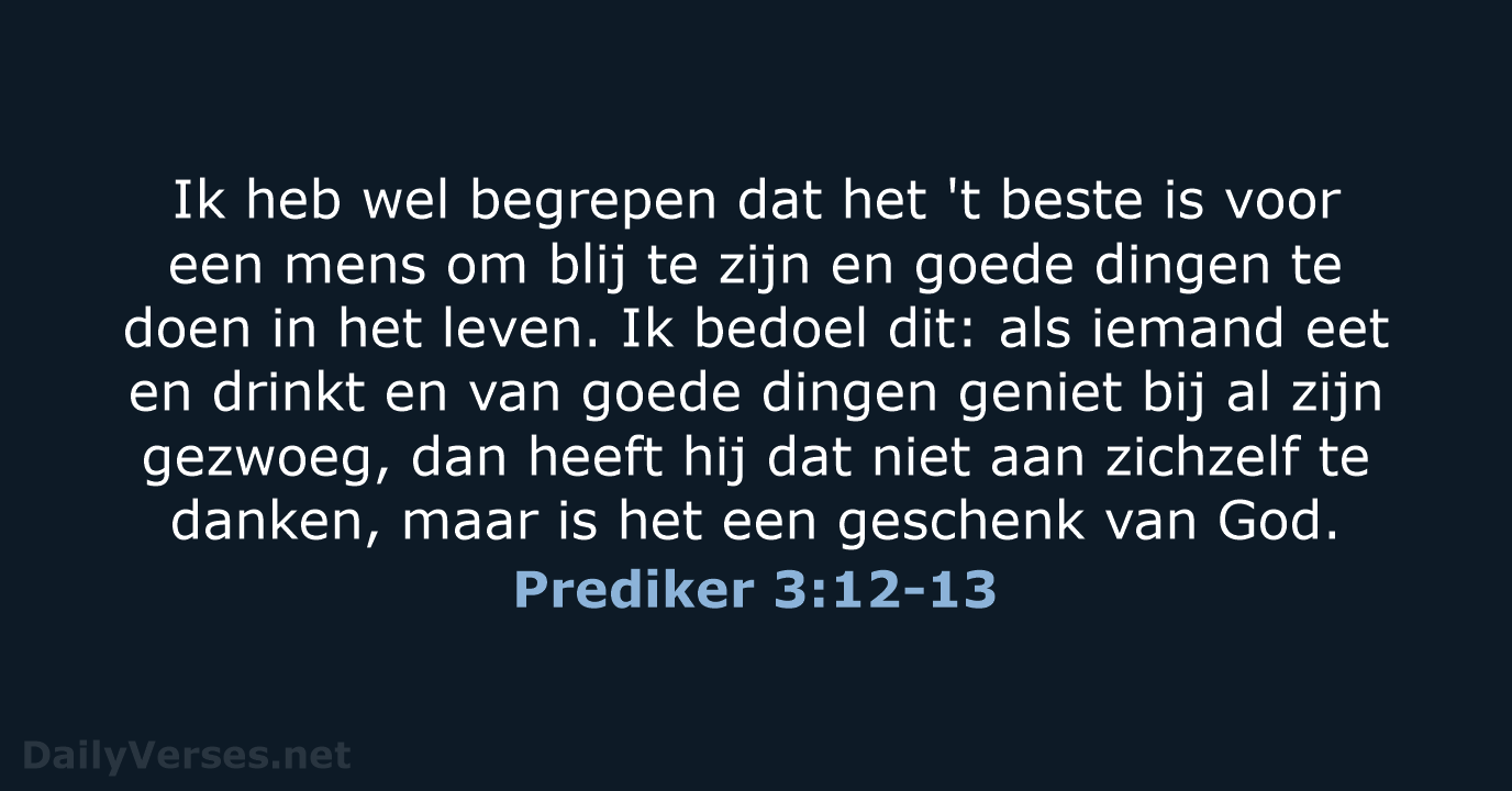 Prediker 3:12-13 - BB