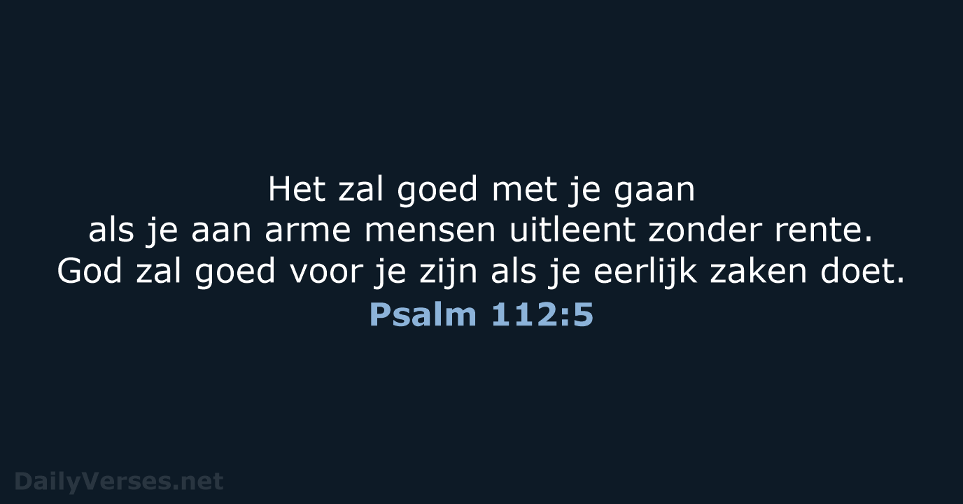 Psalm 112:5 - BB