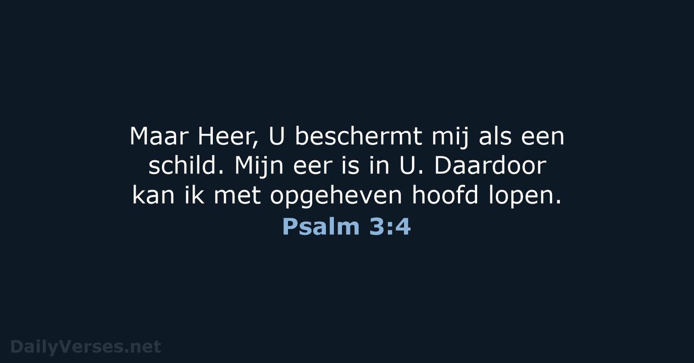 Maar Heer, U beschermt mij als een schild. Mijn eer is in… Psalm 3:4