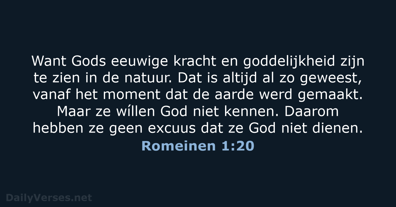 Romeinen 1:20 - BB