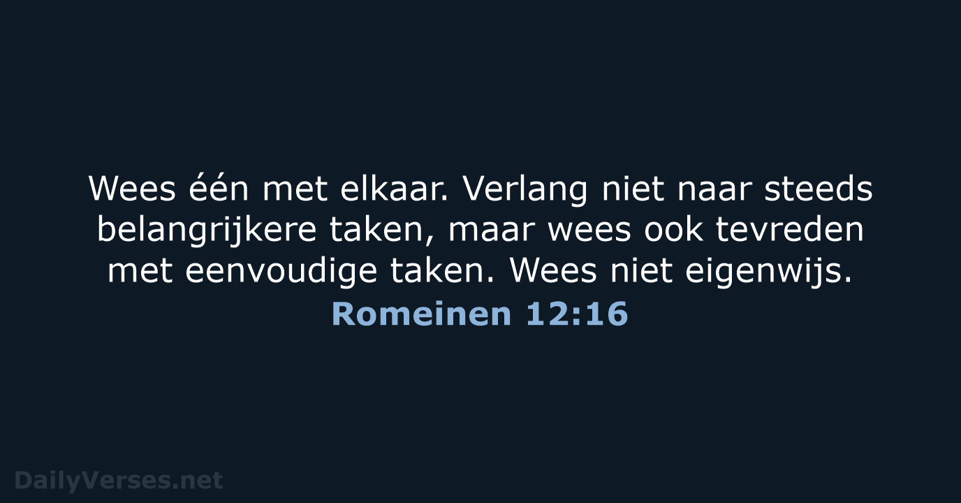 Romeinen 12:16 - BB