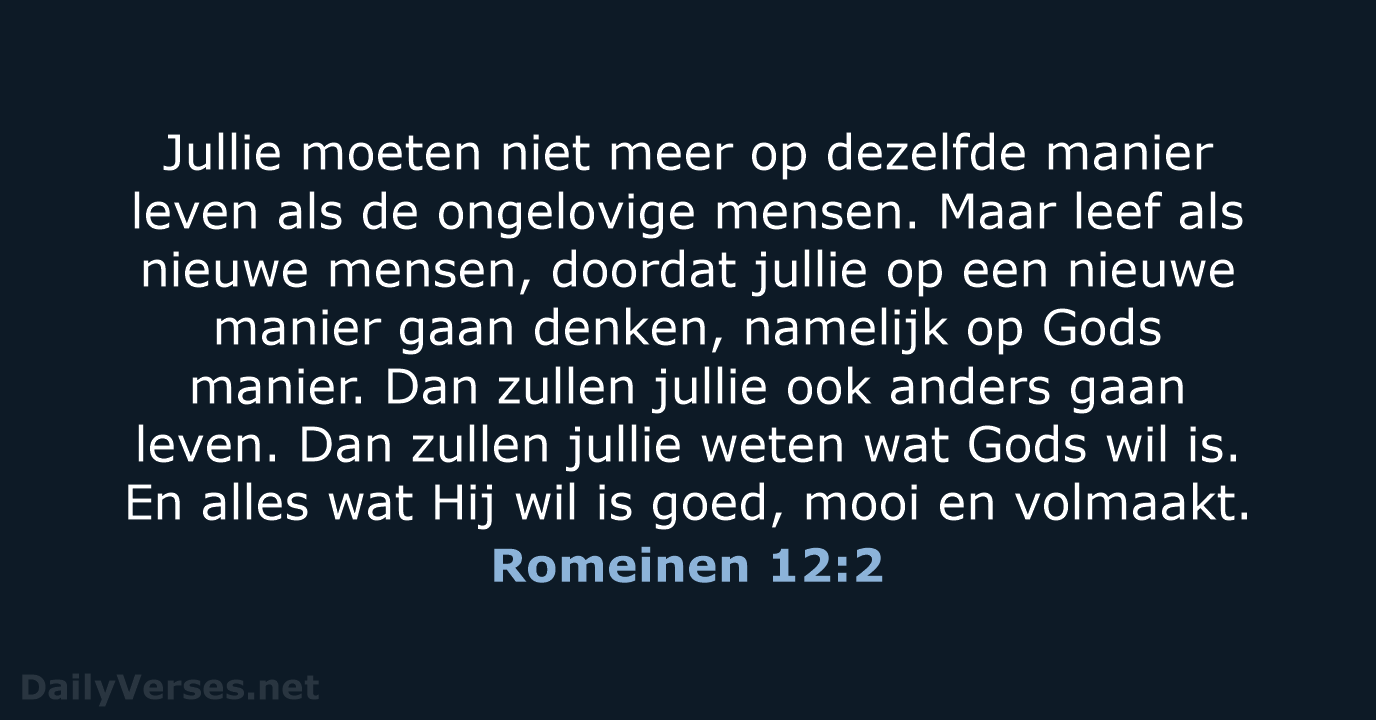 Romeinen 12:2 - BB