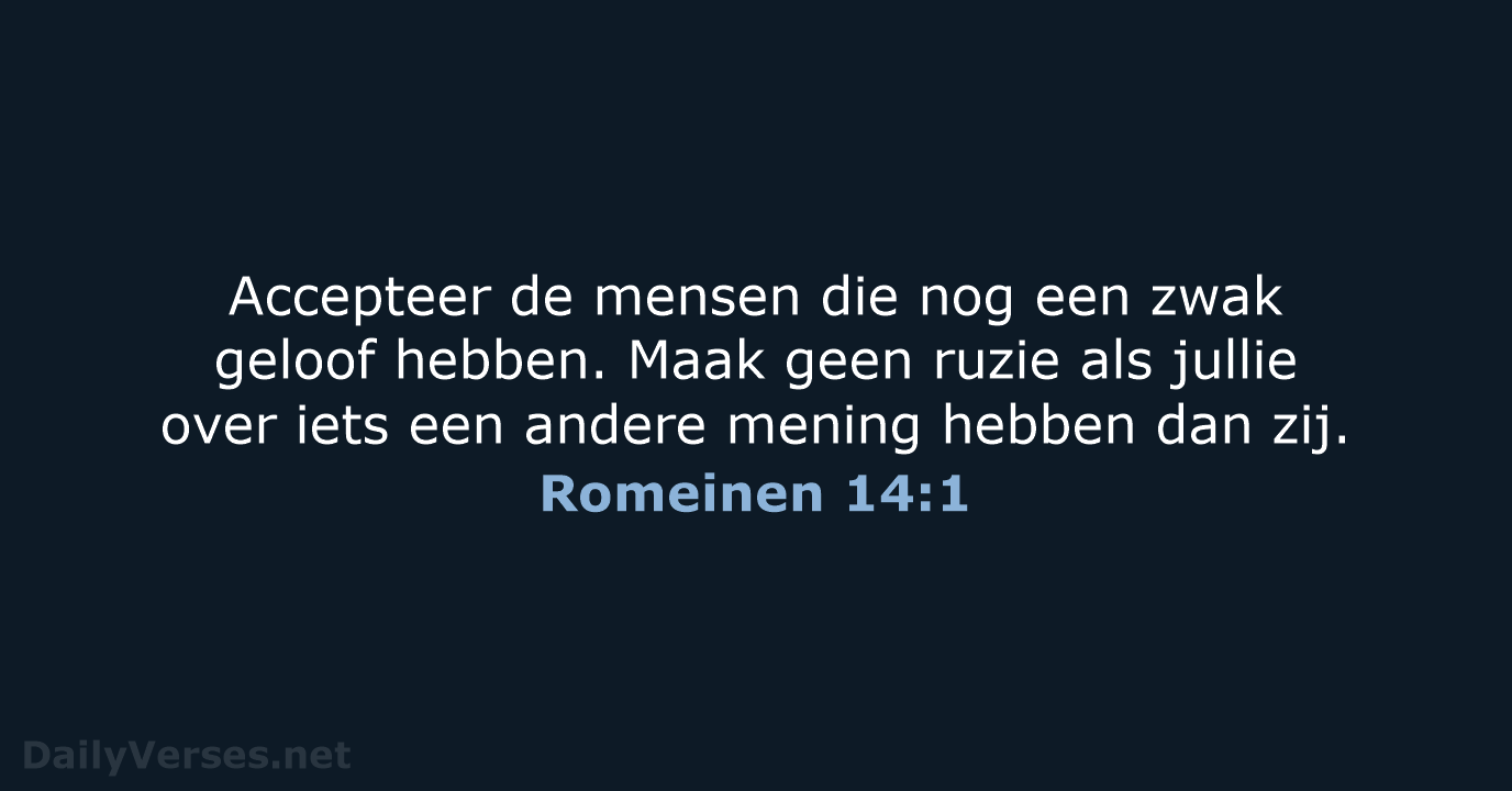 Romeinen 14:1 - BB