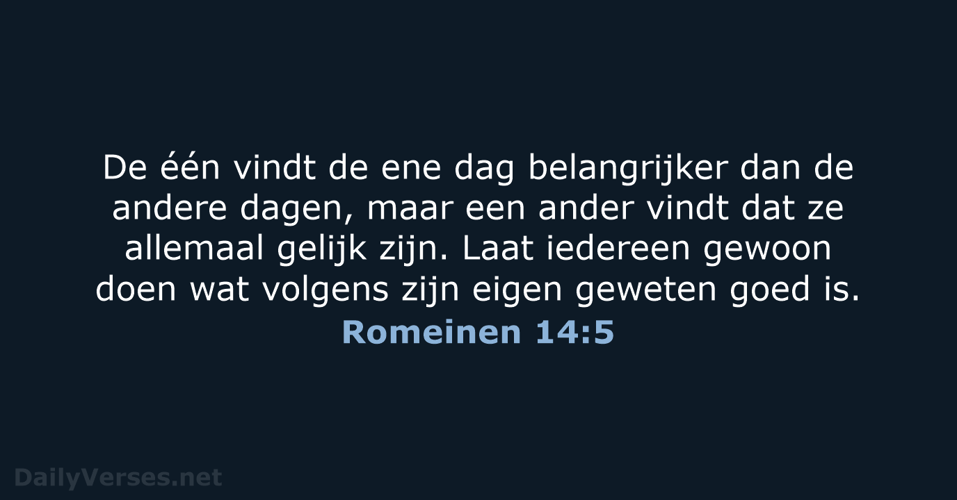 Romeinen 14:5 - BB