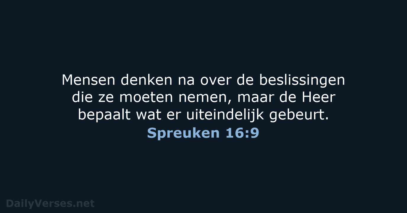 Spreuken 16:9 - BB