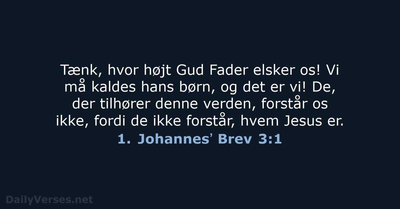 1. Johannesʼ Brev 3:1 - BDAN