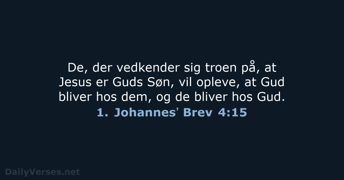 1. Johannesʼ Brev 4:15 - BDAN