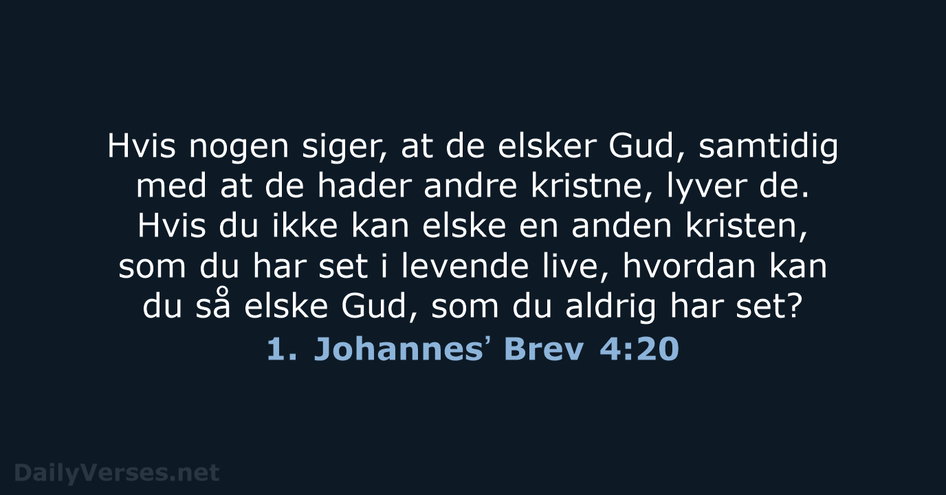 1. Johannesʼ Brev 4:20 - BDAN