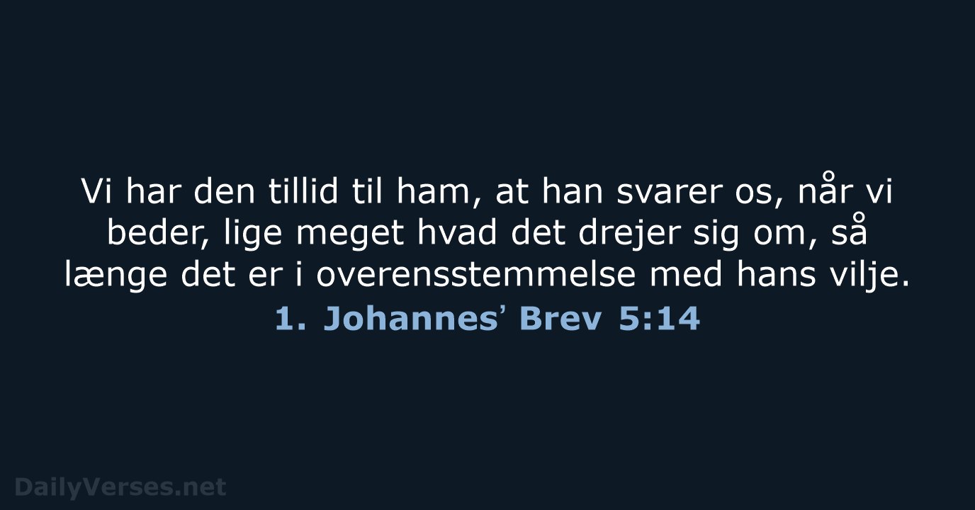1. Johannesʼ Brev 5:14 - BDAN