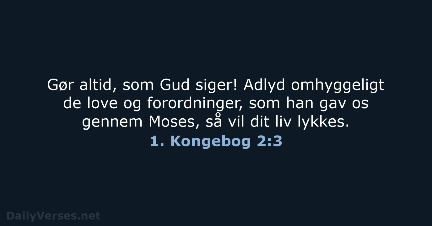 1. Kongebog 2:3 - BDAN