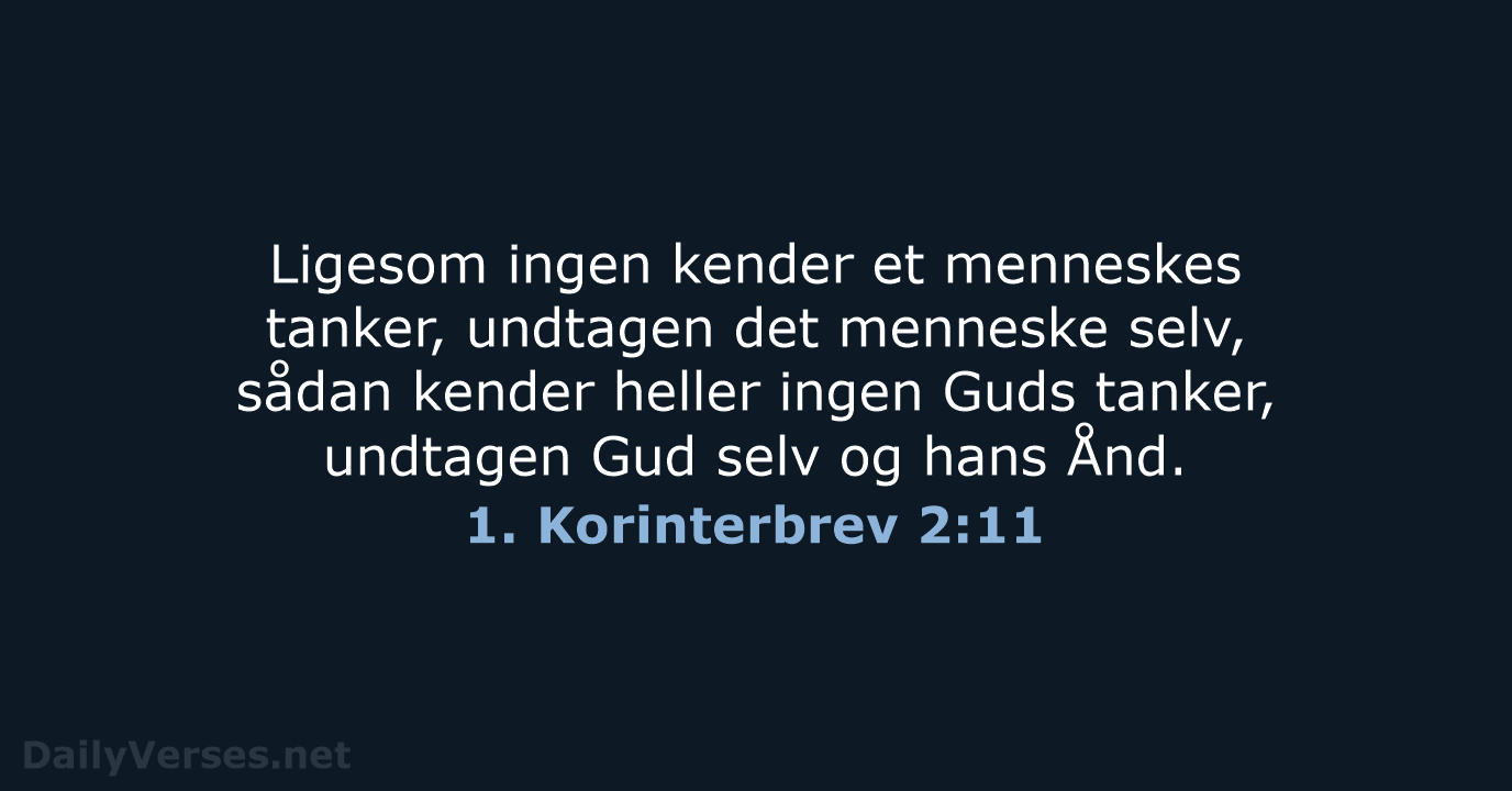 1. Korinterbrev 2:11 - BDAN