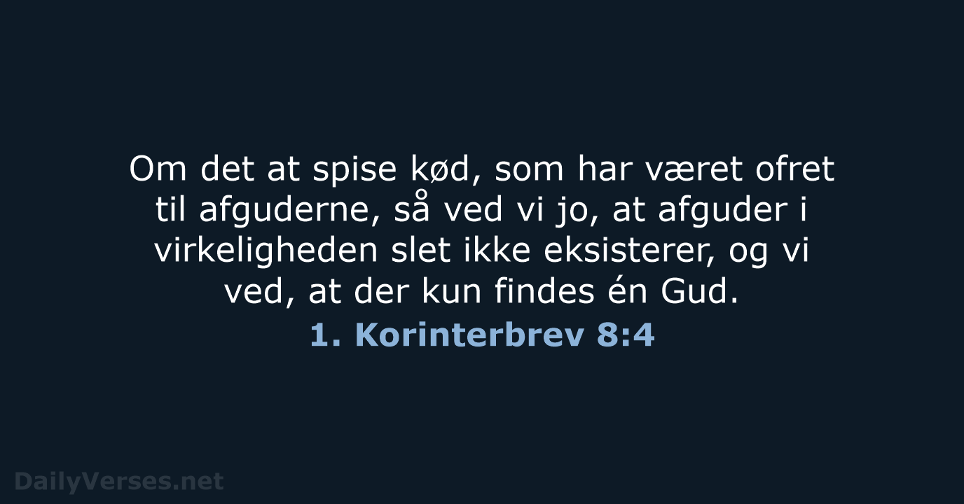 1. Korinterbrev 8:4 - BDAN