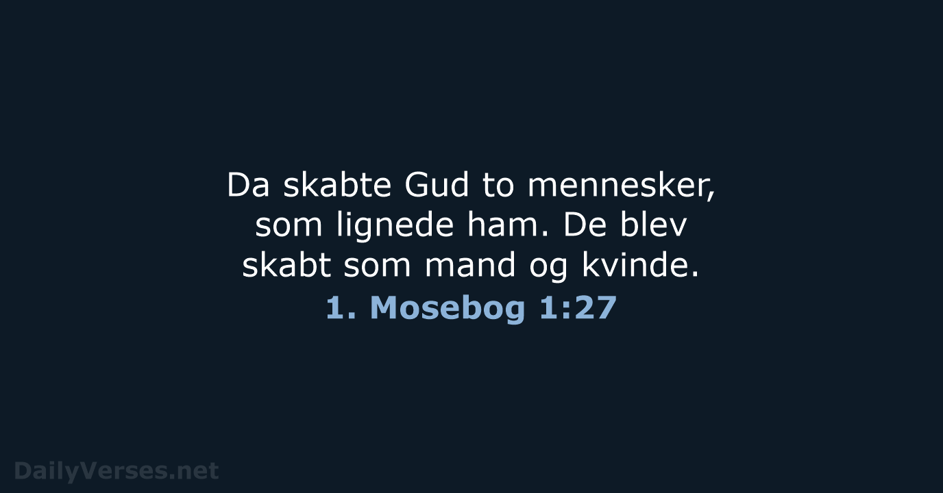 1. Mosebog 1:27 - BDAN