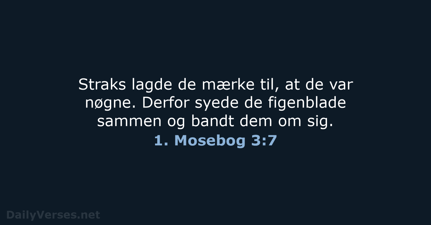 1. Mosebog 3:7 - BDAN