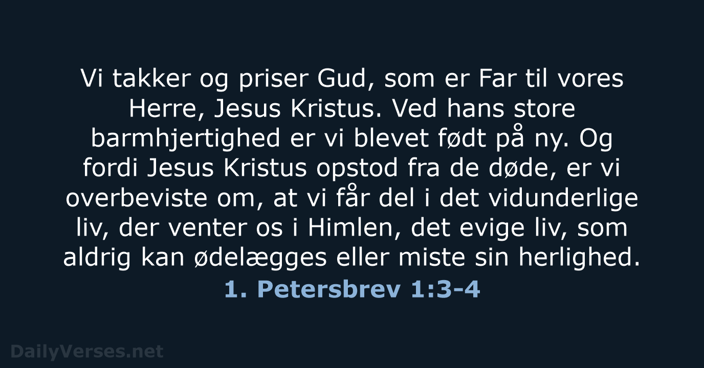 1. Petersbrev 1:3-4 - BDAN