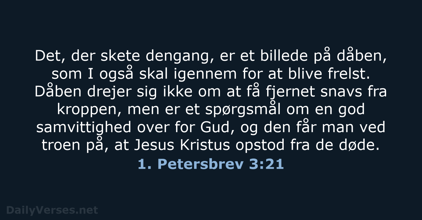 1. Petersbrev 3:21 - BDAN