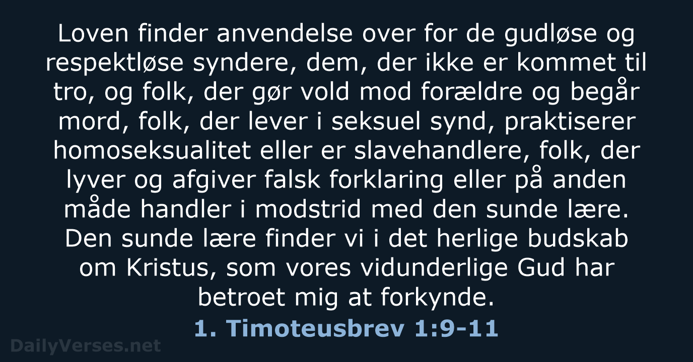 1. Timoteusbrev 1:9-11 - BDAN