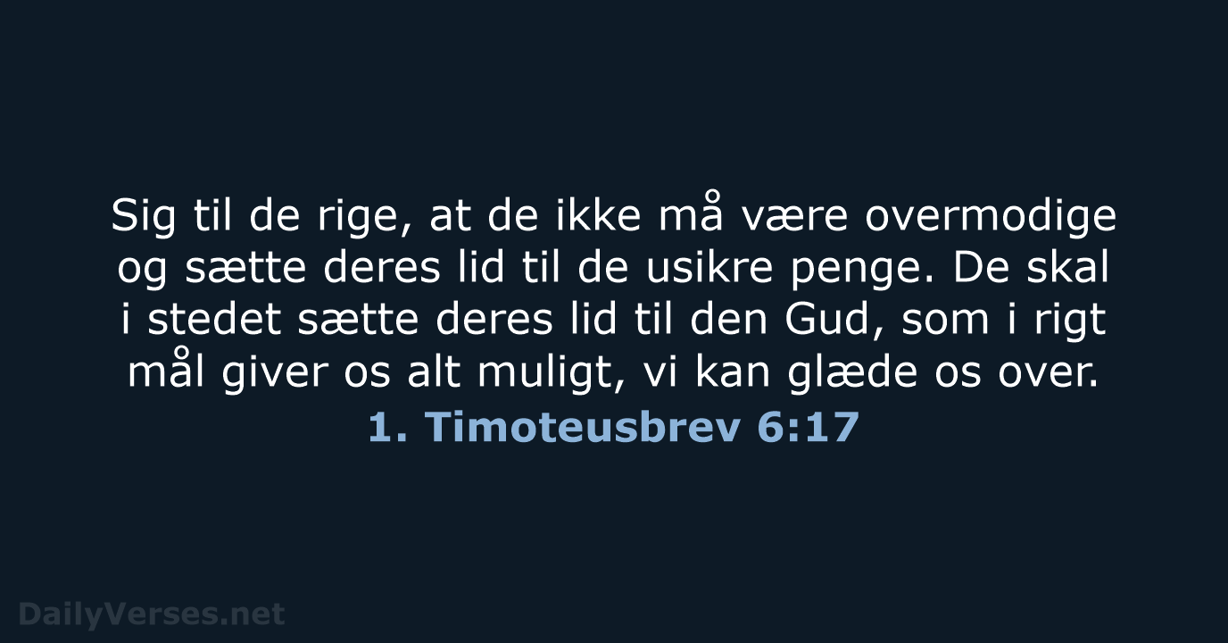 1. Timoteusbrev 6:17 - BDAN